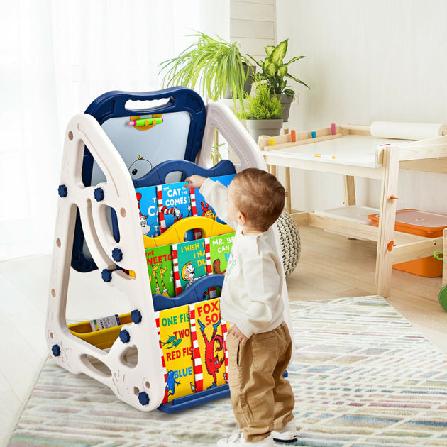Chevalet d'art pour enfants 3-en-1 Hivvago Bleu 3
