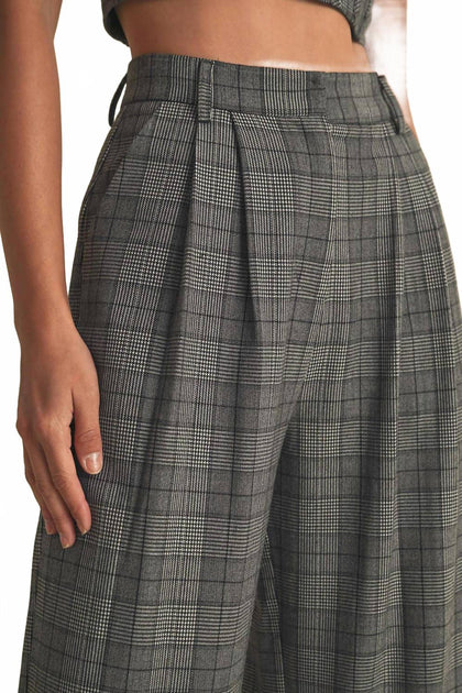 ENDLESS BLU. Plaid Anzughose Grau Large 4