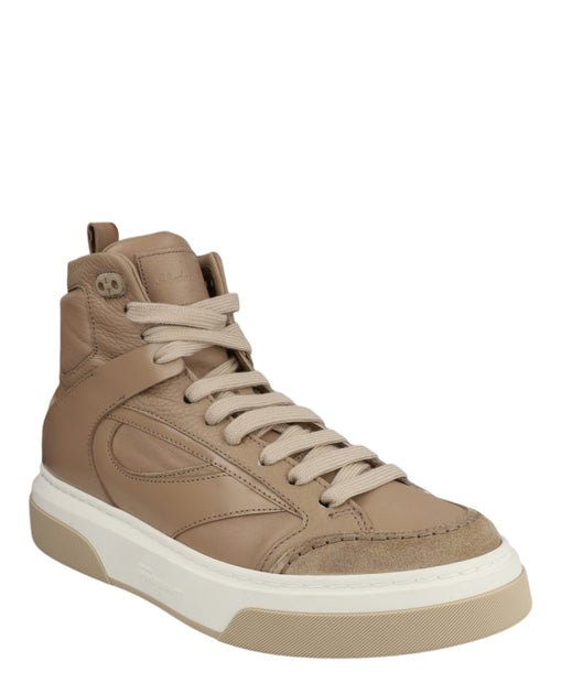 Ferragamo Cassio High-Top Sneakers Beige US 7 3
