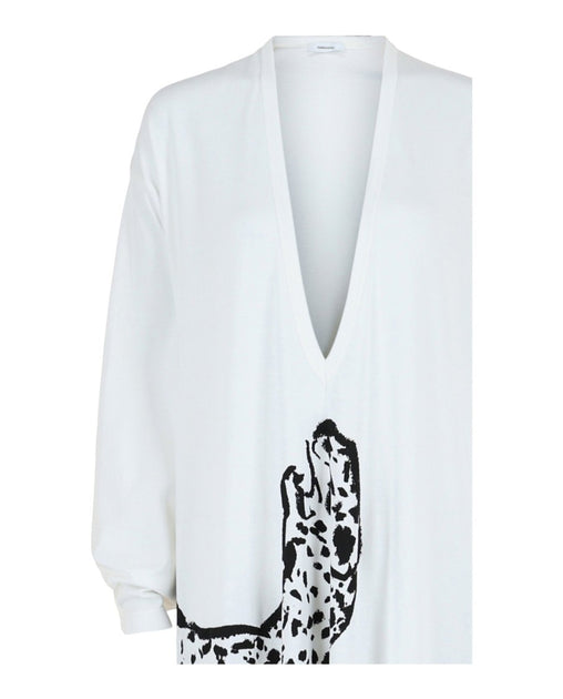 Salvatore Ferragamo V-Neck Over Weiß Klein Kleid 5