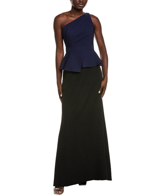 Rene Ruiz Crepe Column Gown Blue US 6 2