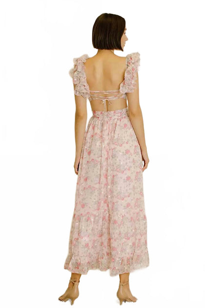STORIA Floral Maxi Dress Pink Small 4