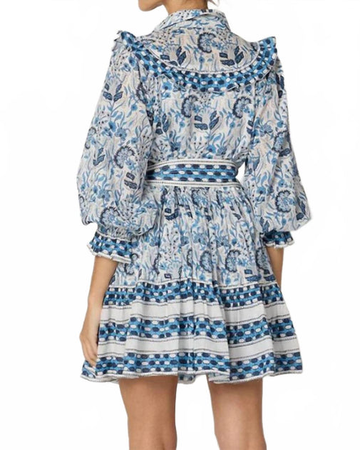 lotte mini dress Cleobella Lotte Mini Dress In Vintage Blue