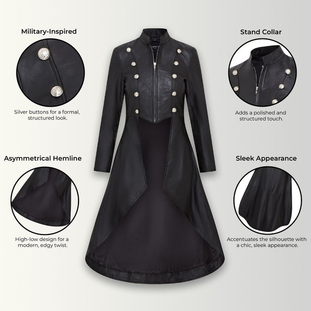 Infinity Atlanta Edwardian Leather Coat Black Large 3