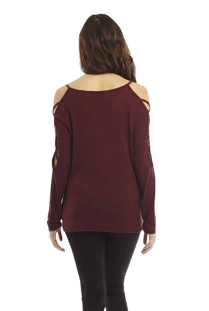 french kyss Eva Tie-Up Sleeves Red Medium Sweater 4
