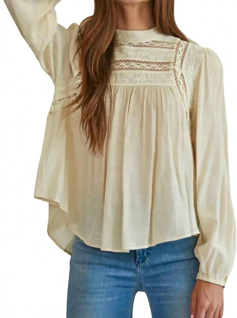 By Together Woven Mock Neck Top Yellow Small 2