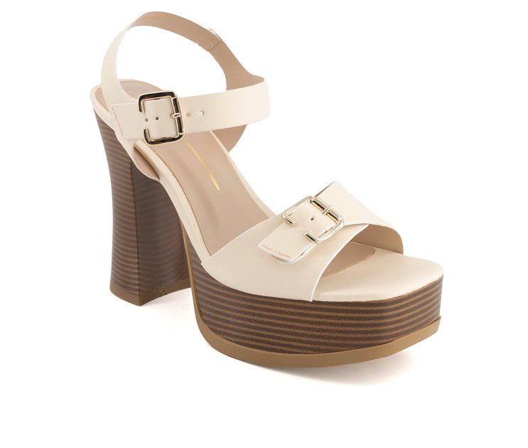 Andrea Women's Heeled Platform Sandal White US 6 3
