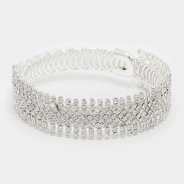 Bracelet de Soirée en Cristal Strass Fashnzfab Multi Taille Unique 5