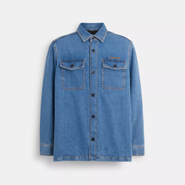 Coach Denim Overshirt Blau 2