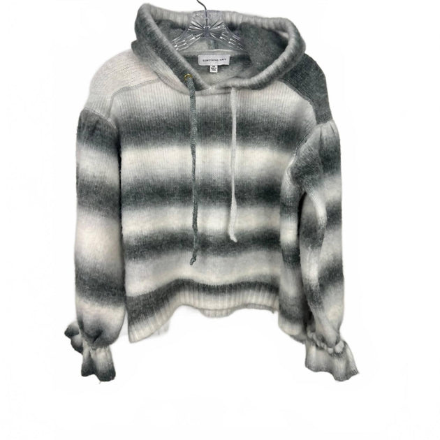 SOMETHING NAVY Ombre Striped Hoodie Blanc XXS 3
