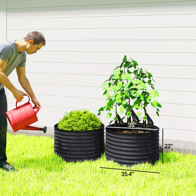 Hivvago Metall Tröge für den Garten, 2er-Set 6