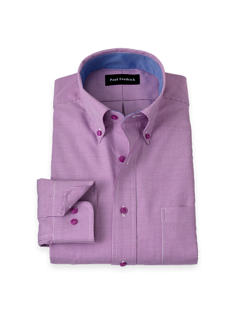 Chemise Paul Fredrick Houndstooth Rose US 19 36/37 2