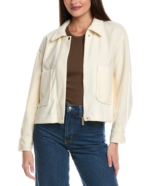 Vince Camuto Slouchy Patch Pocket Jacket Beige Medium 2