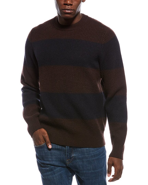 Vince Entspannter Wool & Cashmere-Blend 1/4-Zip Mock Neck Pullover Schwarz Medium 2