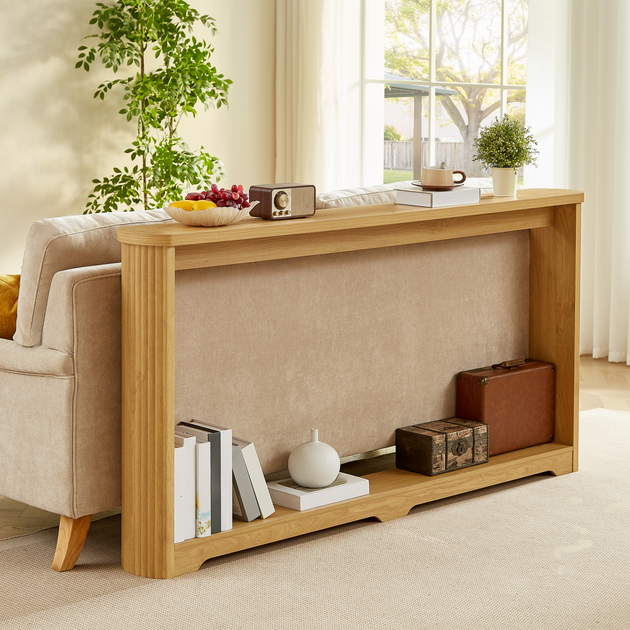 Streamdale 70in Corrugated Console Table Brown 3