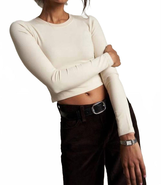 PERFECTWHITETEE Sienna Rib Cropped Top Beige Medium 3