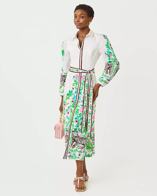 Lilly Pulitzer Luanne Stretch Midi Hemdkleid Multi US 12 2