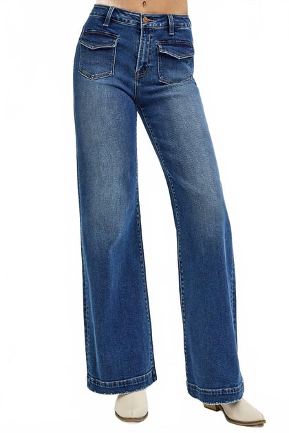RISEN High Rise Wide Leg Jeans Blue 3X 2