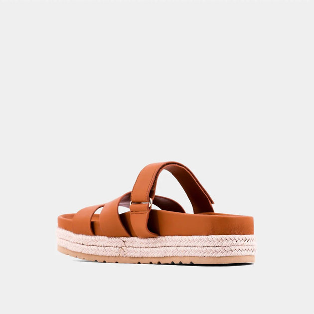 SHU SHOP Izzy Jute Platform Slide Brown 7.5 3