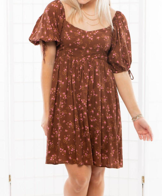 Saltwater Luxe Shiloh Mini Dress Brown Medium 2