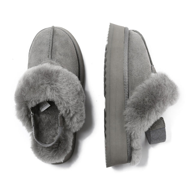 EverAu Wagtail Platform Slippers Black US 5 4