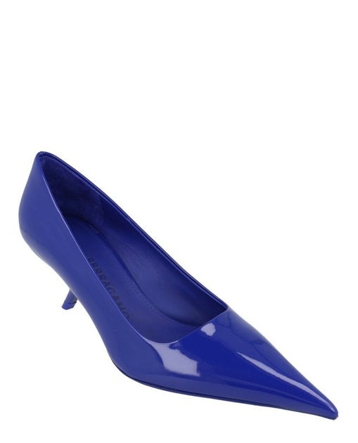 Ferragamo Eva 55 Patent Leather Pumps Blue US 5-6 3