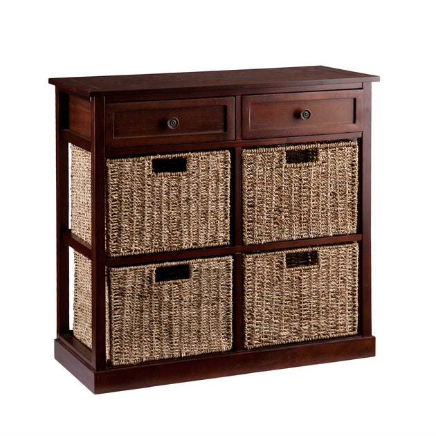 SEI Kenton 4 Basket Storage Chest Brown 3