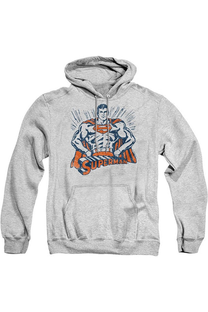Gildan Superman Vintage Stance Hoodie Grey Medium 2