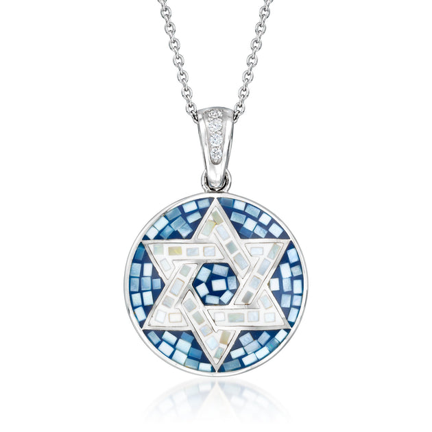 Ross-Simons Star of David Pendant Necklace Blue 2