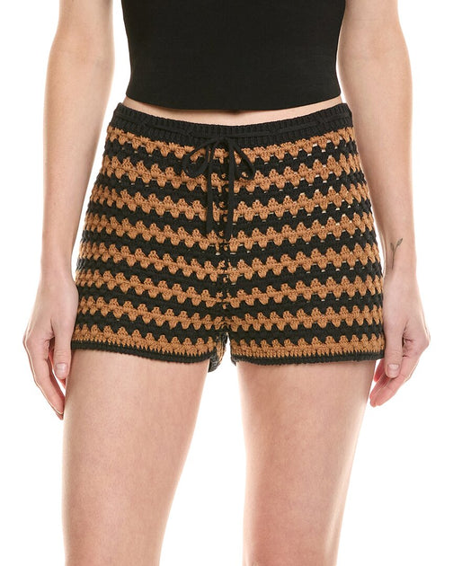 STAUD Samara Häkel-Shorts Braun XS 3
