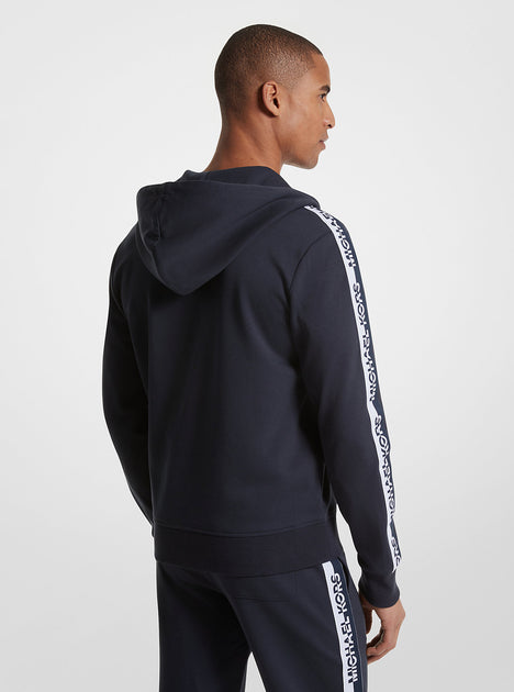 Michael Kors Logo Tape Baumwollmischung Kapuzenjacke mit Reißverschluss Grau XLarge 3