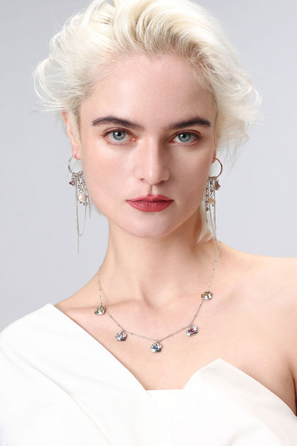 Classicharms Iris Silver Gemstone Necklace One Size 5