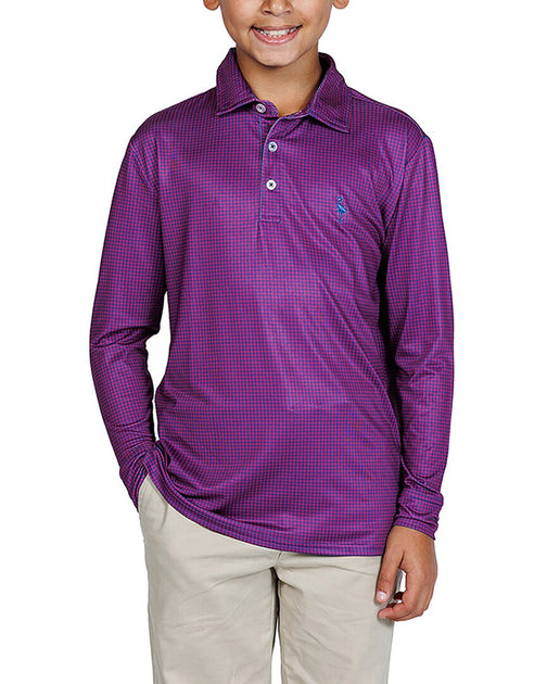 Tailorbyrd Mini Houndstooth Performance Polo Shirt Purple XLarge 2