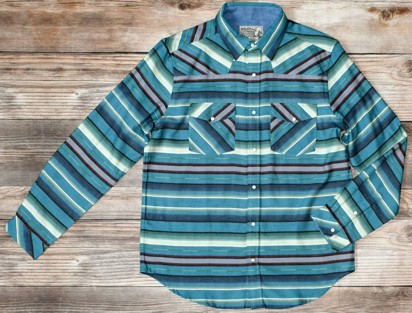 Tasha Polizzi Clyde Pearl Snap Shirt Bleu Medium 2