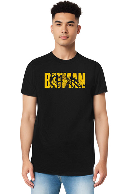 Gildan Batman Text Adult T-Shirt Black XL 4