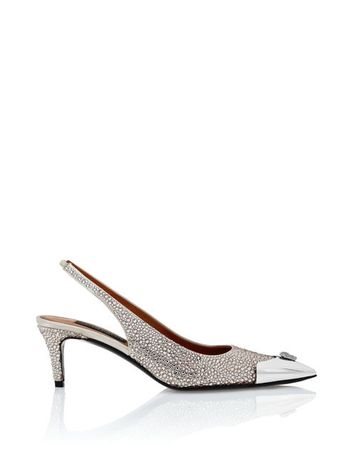 Philipp Plein Satin Slingback Mix Strass Black EU 39 3