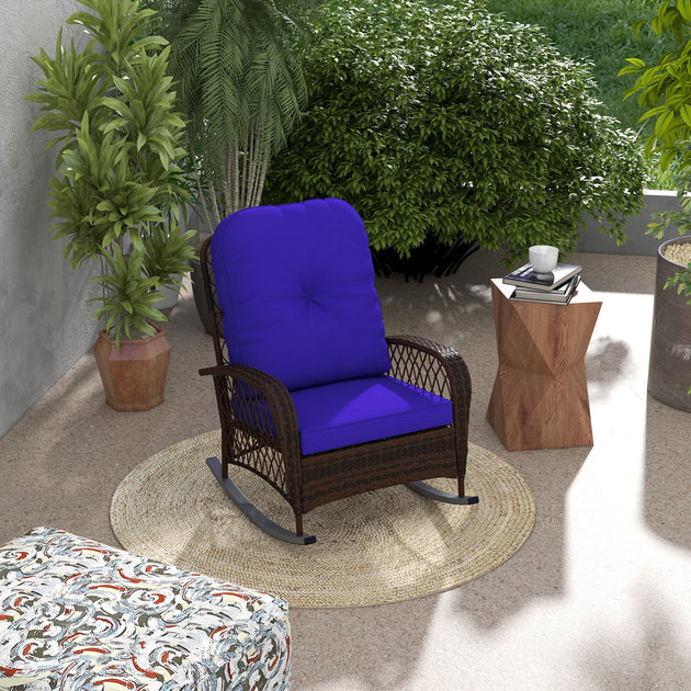 Hivvago Rocking Chair Dark Blue 3