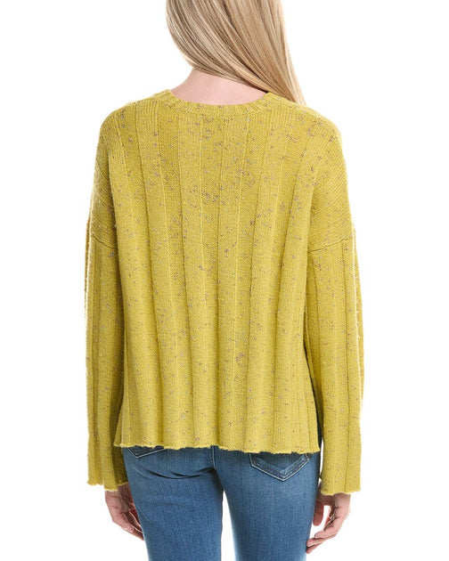 Autumn Cashmere Ribbed Wool-Blend Sweater Yellow Medium 3