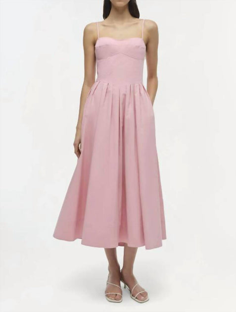 knee length dresses for ladies JONATHAN SIMKHAI Kittiya Midi Dress In Pink