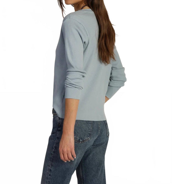 Dylan Rowan Rib Cardigan Blue Small 3