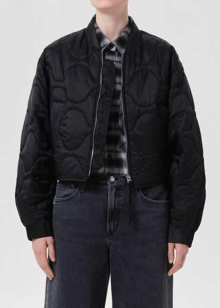 AGOLDE Iona Quilted Jacket Black Medium 2