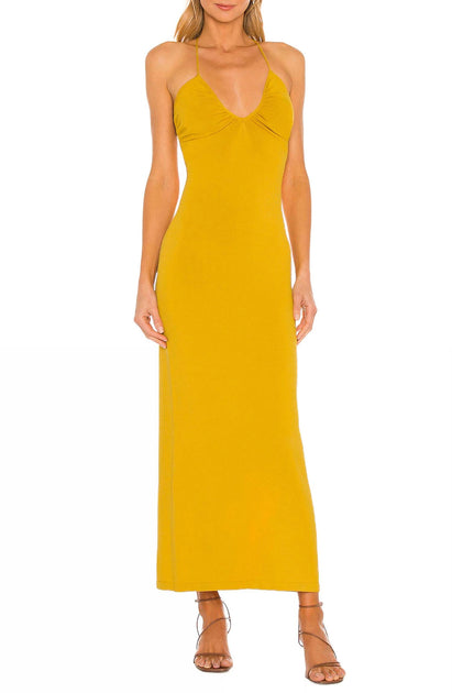 Ronny Kobo Damee Knit Dress Yellow Medium 2