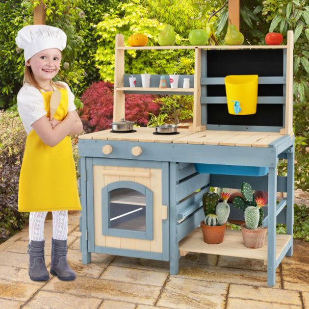 Hivvago 2-In-1 Outdoor Mud Kitchen Blue 3