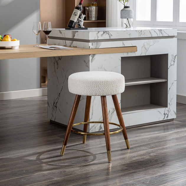 MoMo Boucle Counter Height Stool White 2