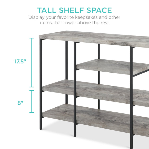 Best Choice Products 55in 4-Tier Console Table Black 3