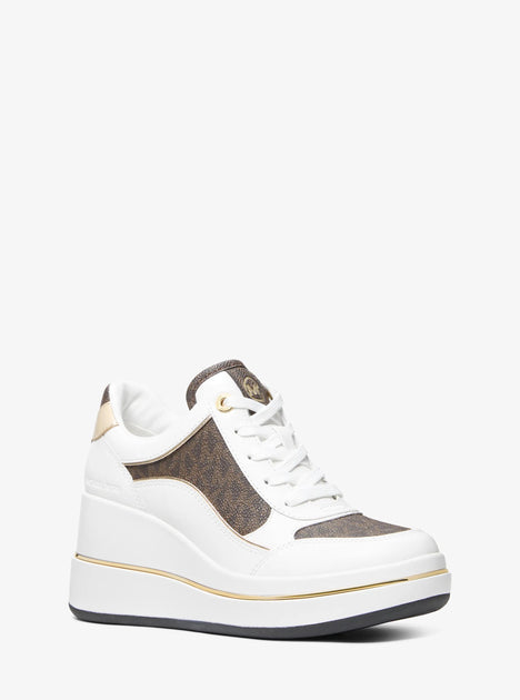 Michael Kors Emmy Wedge Trainer White US 8 2