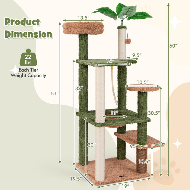 Hivvago Multilevel Cat Tree Green Medium 4
