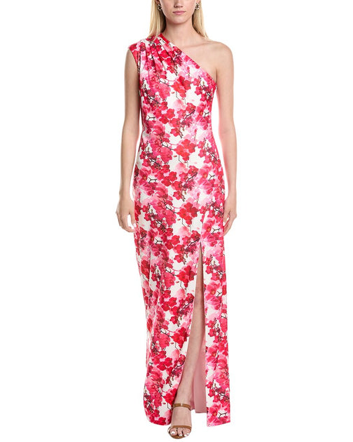 Rene Ruiz One-Shoulder Gown Pink US 6 2