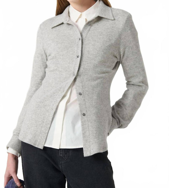 Beatrice.b Collared Button-Front Sweater Grey XS 2