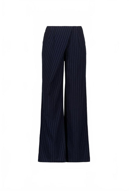 SAEMDI Pantalon Twill à Rayures Noir Large 4